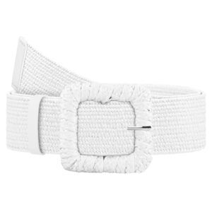 8744 Straw Woven Elastic Belt For Women, Boho Braided Raffia Waist Belt,